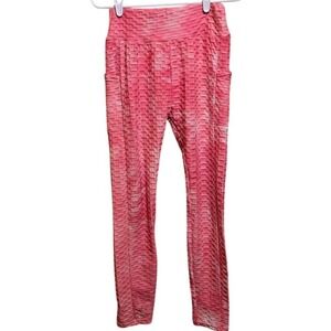 Ookie & Lala high waist stretchy Anti Cellulite Lifting Scrunch Leggings Pink M